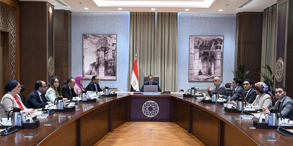 مصطفى مدبولي خلال اجتماعه مع قيادات مجموعة العربي